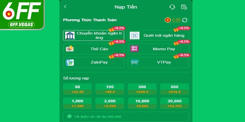 Nạp tiền 6FF luôn đi kèm với các điều kiện cụ thể