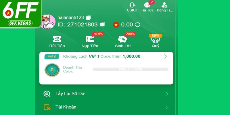 Thành viên vi phạm quy định sẽ bị từ chối rút tiền 6FF